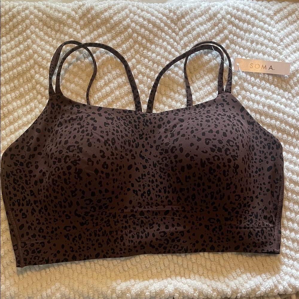 Soma Dark Brown Leopard Print Bralette